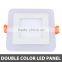 Blue side/pink sides/green sides color changing round/square ceiling hanging led panel light 6W 12W 18W good quality