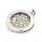 Trendy silver crystal coin pendants,stainless steel plate holder lockets