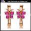 Custom Hoop Butterfly Earrings Women Gold And Ruby Earring Wholesale