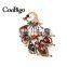 Fashion Jewelry Noble Phoenix Bird Brooch Pin Crazing Arcylic Stone Women Dresses Hijab Scarf Party Gift Appreal Accessories
