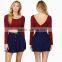 Womens Girls Long Sleeves Scoop Neck Crop Top Stretch Mini Shirt OEM ODM Type Clothing Factory Manufacturer Guangzhou