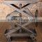 DELHI INDIA INDUSTRIAL CRANK COFFEE TABLE WITH WHEELS CHROME FINISHED