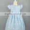 new style blue korean girl evening dress kids clothes flower organza lace dresses 2-16 years old