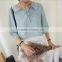 2016 Fashion Lady Latest Designs Chiffon White Blouse