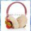 Multi stripe pom pom knitted earmuffs headphones,faux fur earmuffs,ear protector earmuff