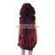 Wine red fashion long fur vest with big fur hoodie/whole raccoon fur vest KZ160066