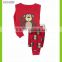 children red sleepwear kids monkey embroidery pajamas sets baby boys 100% cotton pyjamas long sleeve pijamas with high quality