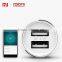Roidmi wholesale multi-function Fashional Design Bluetooth 2 port wireless usb Smart car charger with output 5V 2.4A 2nd gen