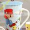 2015 new style fashion print ceramic sublimation Cup Set with lid coffee mug