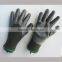 Black nitrile 3/4 coated gloves with 13G knit liner