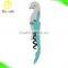 Green corkscrew double hinged waiters manual wine key bottle opener with foil cutter