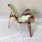 Modern Bend Plywood Hans Wegner Ponyhide / Cowhide Shell Chair