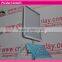 A1 Poster Stand, Snap Open, 2 Literature Trays, Round Base - silver