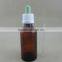 30ml amber glass e cigarette dropper bottle for essential oil