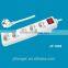 Electric socket with plug hot French style 4 way electric extensionsocket with switch