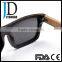 European Style Flat Top Wooden Sunglasses Black Bamboo Wooden Sunglasses