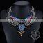 high quality vintage colorful rhinestone chunky statement necklace tin alloy fashion women pendant necklace 6390048