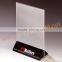 dl acrylic menu display holder with UV printing on base