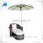 4 pc outdoor patio lounge chair set with umbrella beach&small coffee table and ottoman