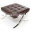 Barcelona Style Modern Pavilion Chair - High Quality Leather with Stainless Steel Frame (Brown)