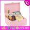 2017 new products girls pink wooden storage bins W08C175