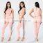 korean fashion women Gym clothing Women suit Crop Top & High Waisted Striped Pant sports wear