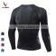 Custom Bodybuilding skin plain t shirt sublimation long sleeve compression shirt men's