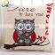 new fashion cushion cover throw pillow case linen square cartoon owl pillow cover