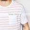 2015 HOYUGO relaxed fit stripe men's t shirt with front pocket