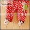 Top Fashion Baby Polka Dots Reindeer kids christmas pajamas,baby fleece footed pajamas sleeper