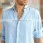 Casual long sleeve Cotton and linen shirt for men