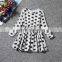 Cotton comfortable latest children dress designs black cat pattern printing stretch dress