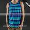 100% cotton stripe gym tank top men