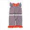 Hot Sale Organic Cotton Baby Clothes Infant Romper Baby Stripe Toddler Ruffle Romper