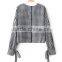 Runwaylover EY2333B Europe Style 2017 Women Fashion Flare Sleeve Plaid Blouse