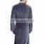 Men Solid Coral Fleece Lounge Bathrobe