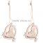 New Arrival Wood Cut Happy Easter Rabbit Wooden Tag Embellishment with String
