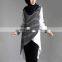 Fashion High Quality Spring Islamic Clothing Short Front And Long Back Transverse Stripe Printed Muslim Chiffon Blouse