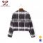 Autumn New Design Grid Cotton Hoodies Pullover Casual Girls Hoodies For Women
