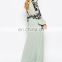 OEM Spring High-end Plus Size Long Sleeve Floral Printed See Through Maxi Dress