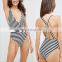 MIKA72124 2017Summer Sexy One Piece Swimsuit Women Bodysuit Beachwear Plus Size Ladies