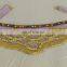 High quality Organza gold coin belly dance hip scarf with gradient color Y-2053#