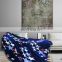 luxury high quality fluffy new design organic polyester printed navy baby receiving blanket set