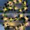 2020 hot sale battery operated spring hanging fairy night decor led leaf string light waterproof outdoor garden decoration