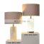 Modern Design Antique Brass Cylinder Luxury Style White Alabaster Base Table Lamp For Guest Room