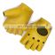 Handlandy Yellow cowhide Military Tactical Combat Training Outdoor leather Men motorcycle half finger cycling gloves