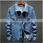 2021 New style Casual Denim Motorcycle Jacket wholesale Plus Size Cowboy cotton warm washed button winter jeans jackets men