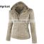 Customized wholesale Plus size women's detachable hooded leather jacket coat top motorcycle jacket PU pilot motorcycle suit