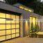 Residential black sectional tempered glass aluminum garage doors for homes