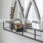 Natural style wooden wall decorative mirror with storage shelf  wooden mirror frame decorative